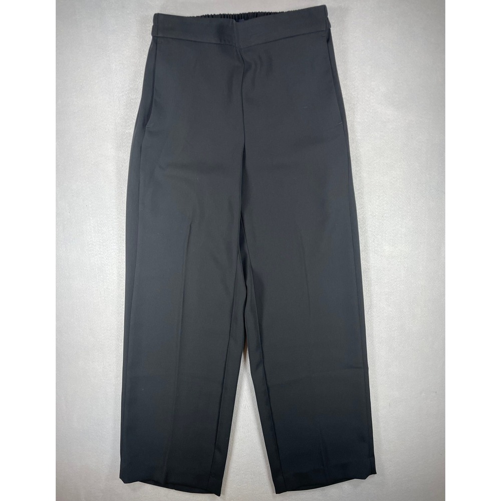 J.Crew Jamie Wide Leg Womens Pant Pull-On Straight Leg Black Crepe Size 2